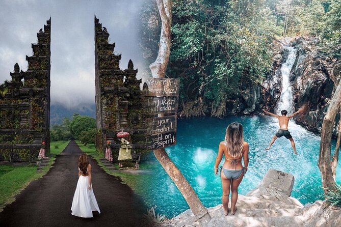 All Inclusive : Jumping Sliding at Aling- Aling Waterfall - Handara Gate - Lunch - How the Jumping-Sliding Gear Changes the Experience