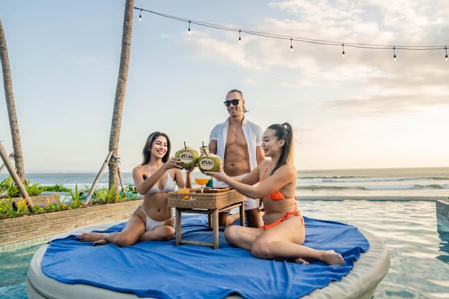 Atlas Beach Club Bali: DayBed/Sofa Booking with F&B Credit - The performances at night: Kecak, Fire Dance, and Night Glow