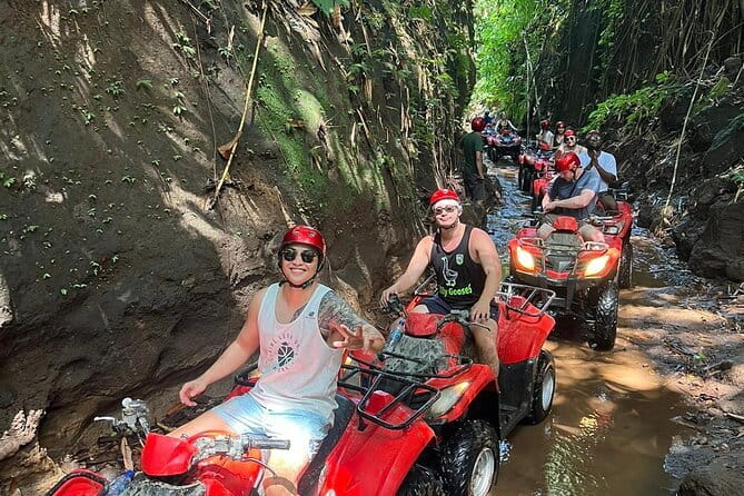 Bali ATV Bike Cave and waterfall with hotel Pick Up And Lunch - ATV Through Ubud’s Rice Terraces and Bamboo Jungle Paths