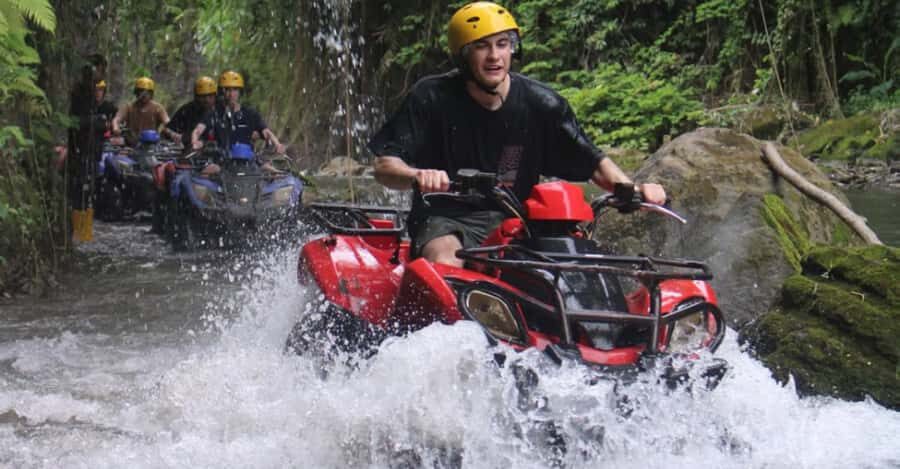 Bali: ATV Ride Adventure with track river bank, dense forest - The terrain plan: Snake Track, Jungle Elephant Track, Water Fun Speed