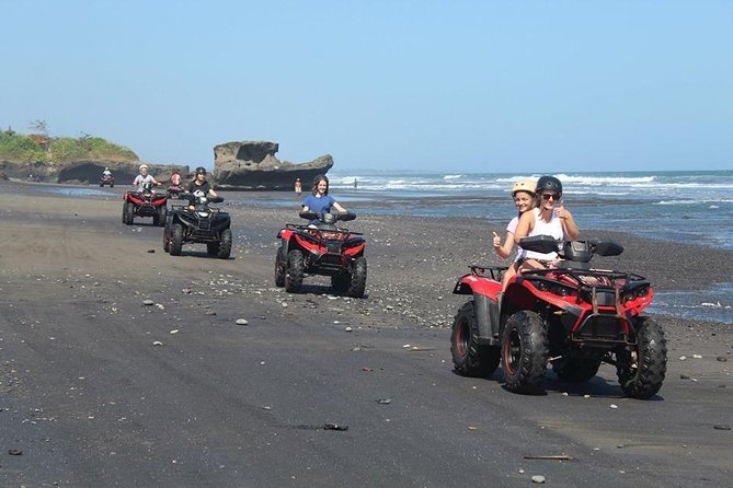 Bali ATV Ride In the beach sunset atv tour - Riding along the coast toward Ubud: scenery time between throttle moments