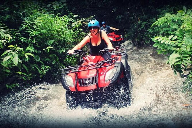 Bali ATV Ride Ubud Waterfall,RiceField,River,Kingkong-Temple cave - Families and Tandem Riding: When One ATV Lets Everyone Join In