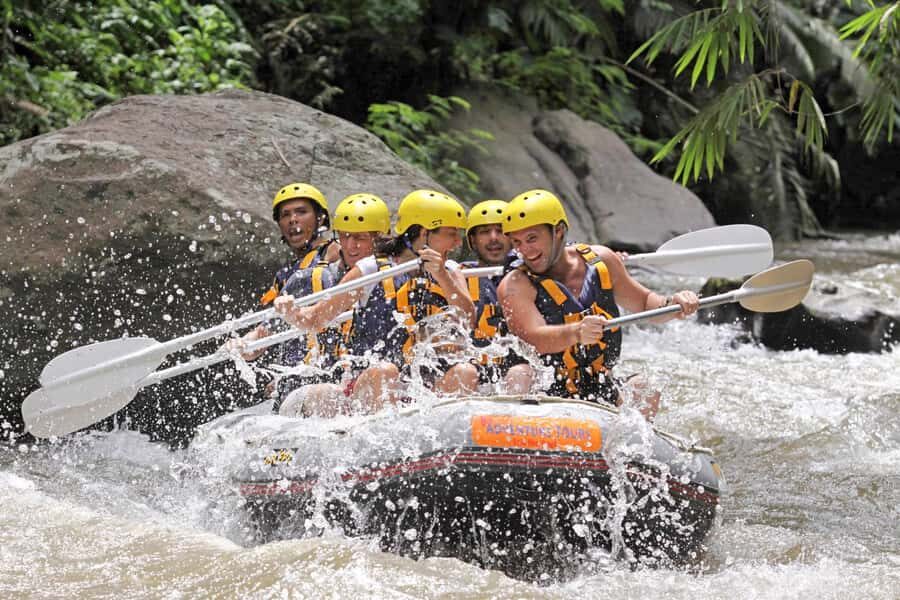 Bali: Ayung River Premium White Water Rafting with Lunch - The pre-raft setup: gear, lockers, towels, and those stairs