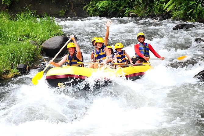Bali Best-Activities: Telaga Waja Rafting Adventure - On-the-water itinerary: 18 km of cliffs, rice terraces, bamboo bridges, and waterfall mist