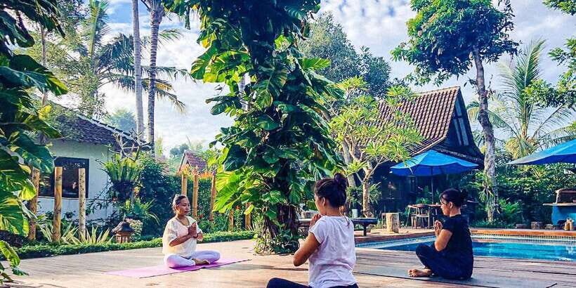 Bali: Full-Day Private Water Temple Ritual & Yoga Class - Tepi Sawah Villa unwind time: rice paddy views, pool breaks, and lunch