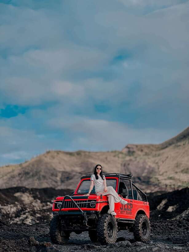 Bali: Hidden Waterfall & Mt. Batur Sunset Jeep Private Tour - Black lava stone and shent: seeing the volcanic landscape up close