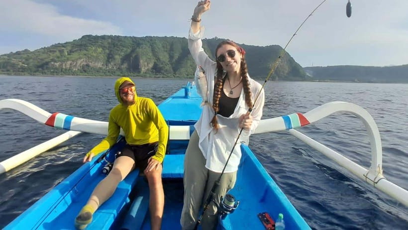 Bali: Private Fishing Trip with Lunch - On the water: what the outrigger boat feels like and how fishing works