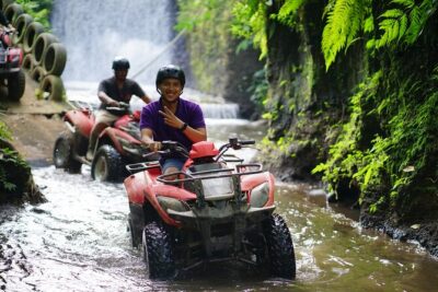 Bali Quad Bike Through Gorilla Cave - Monkey Forest and Waterfall - Traditional lunch, shower, and the Abiansila pool bar reset
