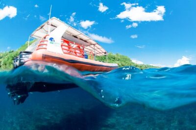 Bali Reef Cruise and Lembongan Island Day Trip - The Private Pontoon: Lockers, Snorkeling Gear, and Coral Viewing