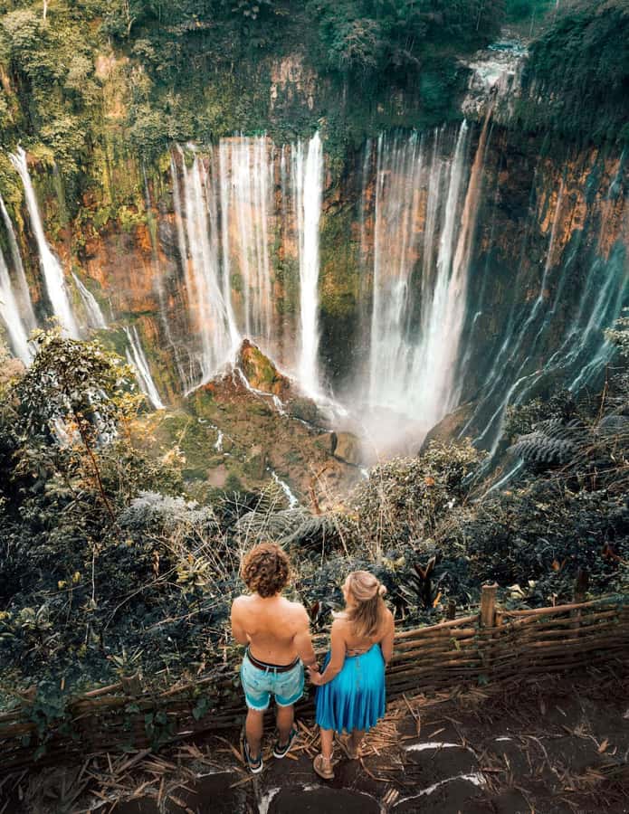 bali to java: bromo, ijen, tumpak sewu, borobudur, Prambanan - Tumpak Sewu waterfall: more than one stop, plus Tetes Cave