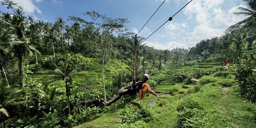 Bali: Ubud Swing, Zipline, SkyBike in a Private Rice Terrace - Zipline over the rice paddies: the view is the whole point