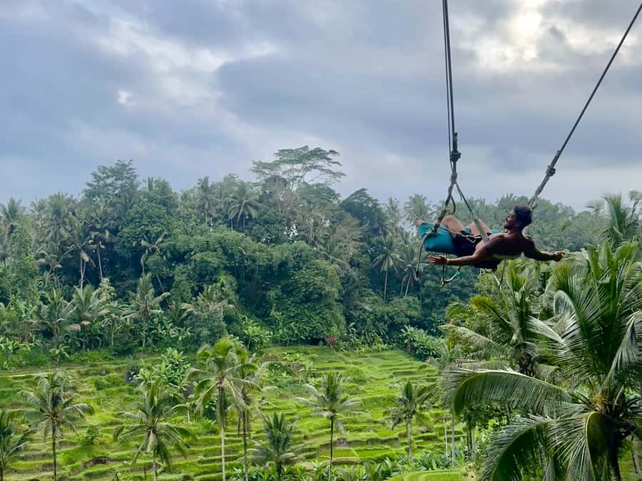 Bali/Ubud: Swing, Zipline & SkyBike Rice Terrace Adventure - Entering U Fun Field: private rice paths and photo stops in one smooth flow