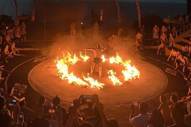 Bali Uluwatu Sunset Kecak Fire Dance and Beach Dinner Tour - Uluwatu at sunset: temple views plus a Ramayana fire spectacle