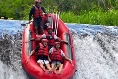BMW Bali Rafting + Flying Fox at Telaga Waja River (LESS STAIRS) - Arriving at BMW Rafting Rendang: gear-up in the right order