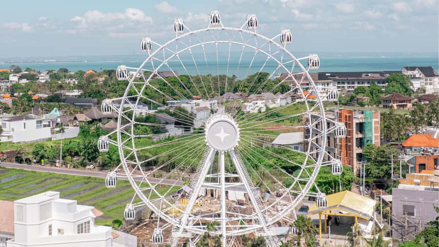 Canggu: The Wheel Bali Entry Ticket - What the view looks like from 360 degrees above Canggu