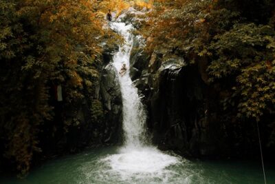 Cliff Jumping and Sliding at Aling Aling Waterfall - Rice terrace hike and a home fruit tasting stop