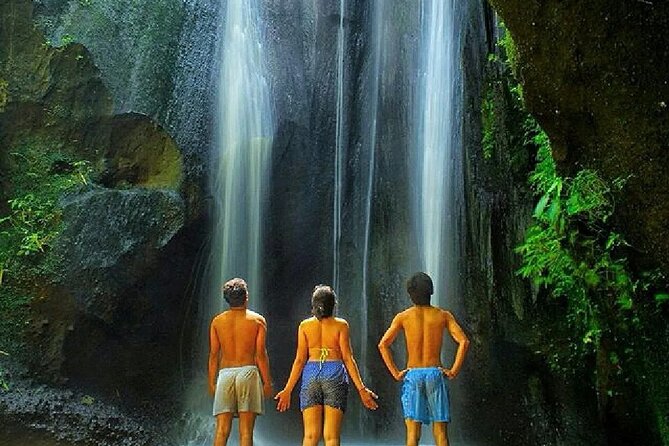 Discover the best waterfalls in Ubud and rice terraces tour - Kanto Lampo Waterfall: distinctive shape and a river under the falls