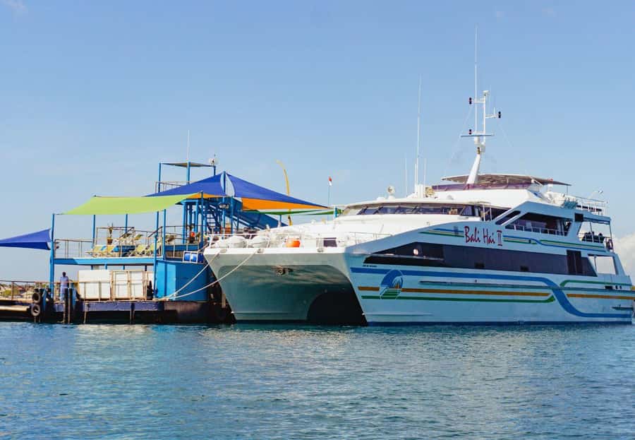 From Bali: Reef Cruise Day Trip to Nusa Lembongan - The pontoon at Lembongan Bay: water park energy, minus the planning headache