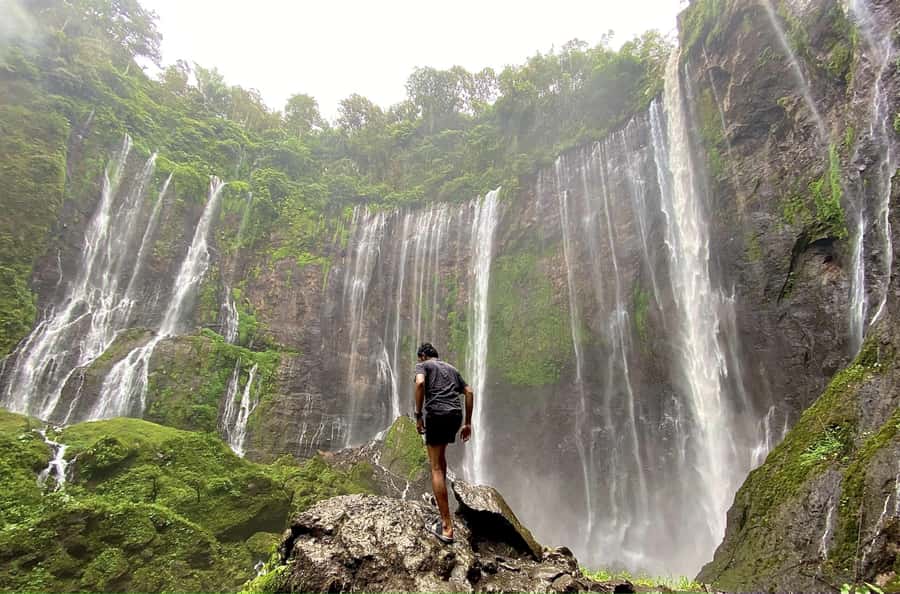 from malang : tumpak sewu waterfall with guide - The descent to Tumpak Sewu: close views, real footing, real effort