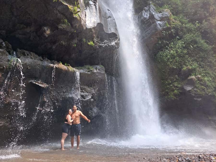 From Yogyakarta: Hidden Waterfall & Selogriyo Rice Terraces - Kedung Kayang waterfall: the swim, the hike, and Mt. Merapi (when weather allows)