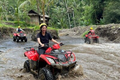 Full day Bali Adventure with Quad Bike and River Tubing - Lunch break and gear reset with showers and lockers