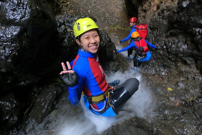 Fun Canyoning in Gitgit Canyon - Inside the Gorge: Slides, Jumps, Abseils, Zip-Line, and Caves