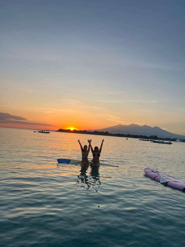 gili sunrise Stand-up paddle boarding or kayaking (droneshot - The drone photoshoot: better memories, not just more photos