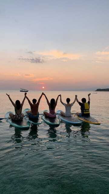 gili sunrise Stand-up paddle boarding or kayaking (droneshot - Price and logistics: is $22 fair for what you get?