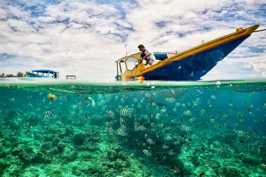 Lombok: Private Snorkeling,Gili Trawangan,Gili Meno,Gili Air - Teluk Nara Port Harbour and the Private Glass-Bottom Boat
