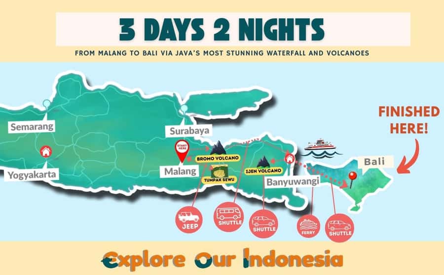 Malang: 3D2N Tumpak Sewu Bromo Ijen Bali in one go! - Malang downtime: what to do with the long gap before midnight Bromo