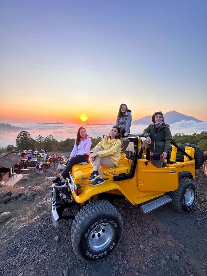 Mount Batur 4WD Jeep Sunrise Tour kintamani - The A/C ride to the starting point and meeting your guide