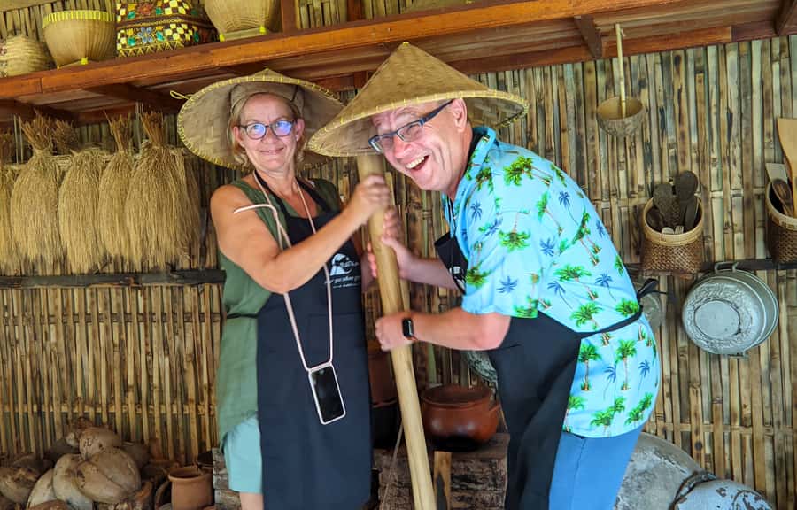 Pure Bali Village Experience Cooking & Jamu Class, Transfer - Soft trekking downhill and Belulang Hot Spring (optional)