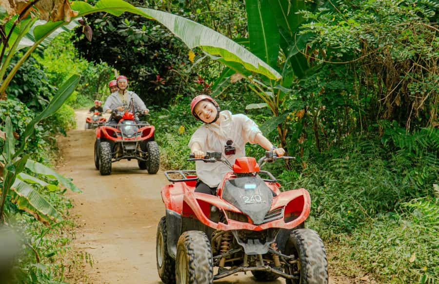 Quad Bike Bali With Tunnel & Waterfall Tour - Lunch, showers, and the practical finish to a muddy adventure
