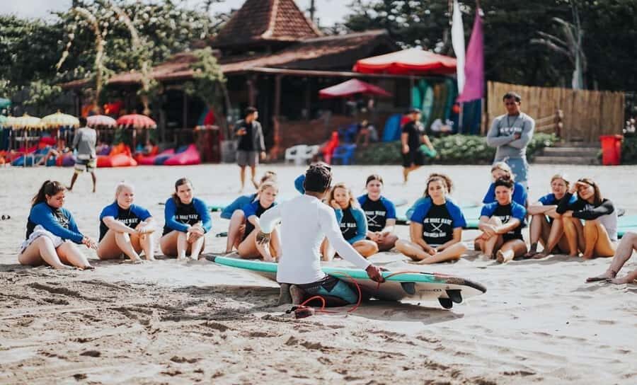Seminyak: Surf Lesson for all Levels (Small Groups/Private) - Double Six Beach surf lesson for beginners to advanced