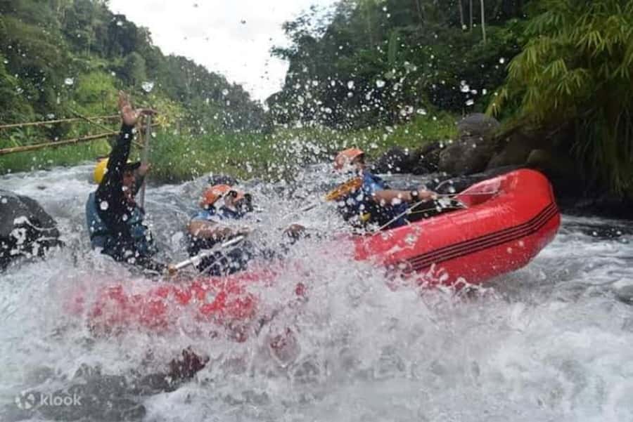 Sidemen Bali Private Rafting on Telaga Waja River With Lunch - The finish point: uphill walk, shower, and buffet lunch with views