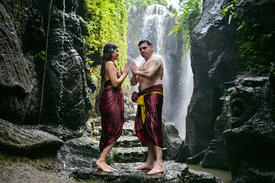 Taman Beji Griya Waterfall: Holy Bathing/Soul Retreat Ritual - The reset moment: jamu herbal drink and calm afterward