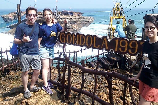 Timang Beach Gondola & Pindul Cave Tubing Adventure - Gondola vs wooden bridge at Timang Beach