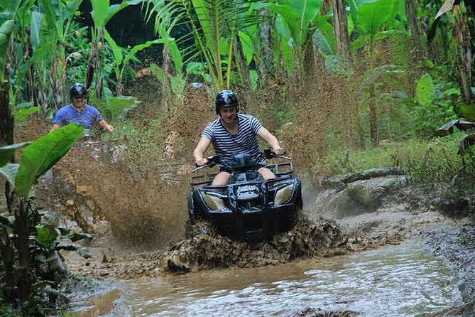 Ubud ATV Quad Bike and Snorkeling at Blue Lagoon Beach - ATV time: jungle trails, tunnel, waterfall moments, rice fields, and river scenery