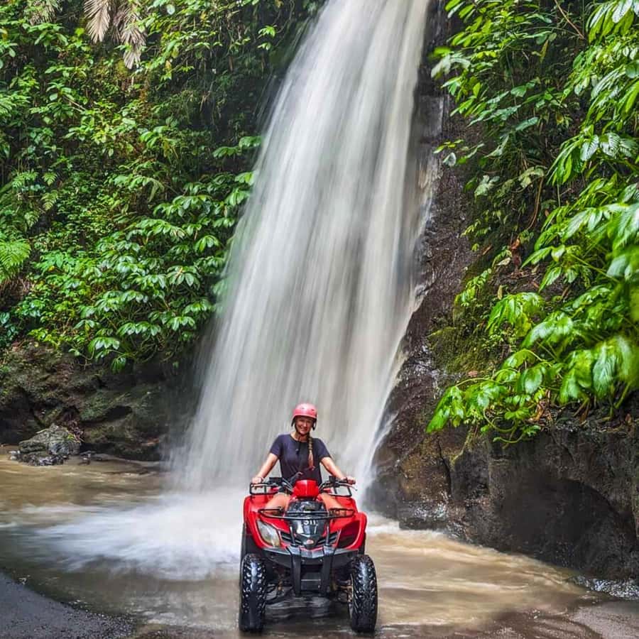 Ubud: Jungle, Waterfall, and Tunnel ATV Tour & Lunch Options - The Waterfall Section: Ride Under or Stay Drier