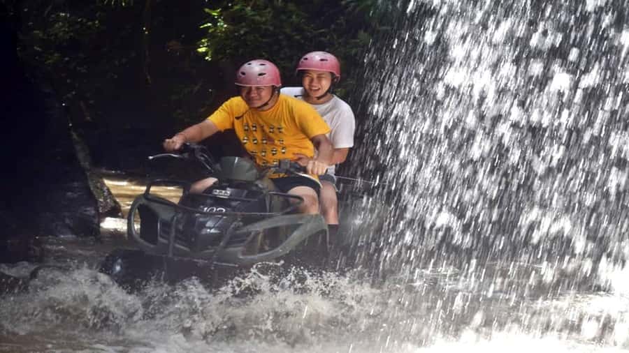 Ubud Quad Bike Tour with Waterfall, Long Tunnel, and Lunch - The trail: rice fields, villages, orange plantations, and muddy river sections