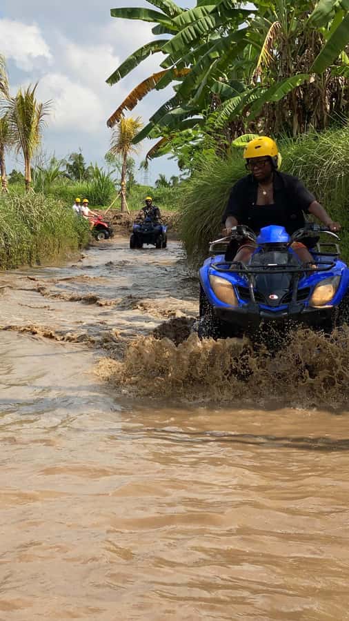 Ubud: Rice Teracces,Gorila Face ATV & Rafting - ATV quad biking near Ubud: tandem ride or your own quad
