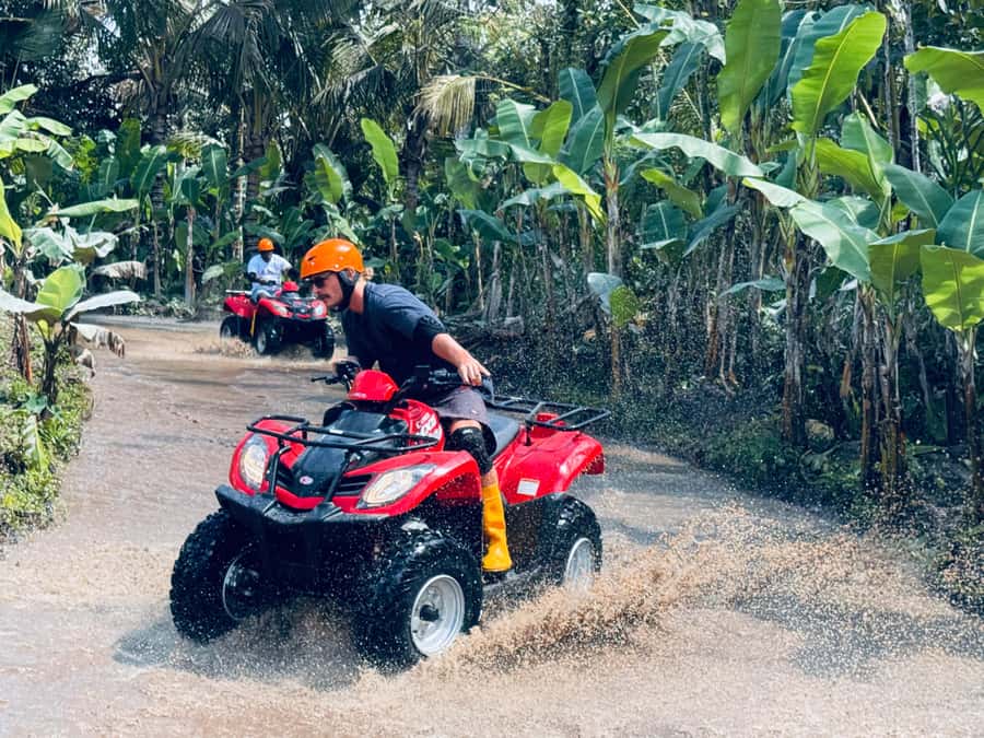 Ubud: River Cave Tubing Adventure & Gorilla ATV Quad Bike - River cave tubing: cooling off in a cave-side setting