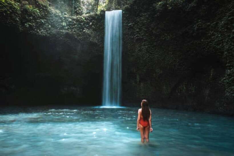 Ubud: Water Temple, Rice Terrace, and Waterfalls Tour - Tibumana Waterfall: a scenic walk that ends in cool water
