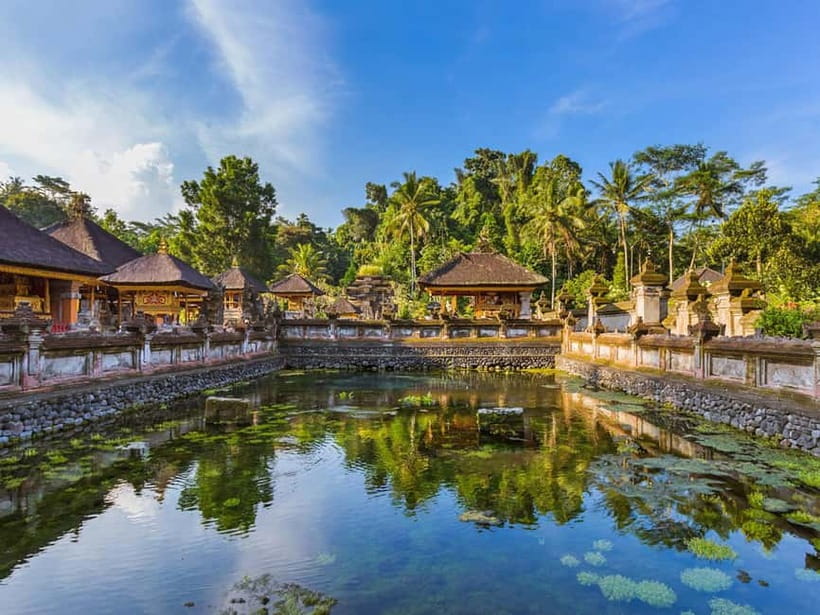 Ubud: Waterfalls, Temple, and Rice Terrace Private Day Tour - Tirta Empul Temple holy water blessing: calm rules and sarong time
