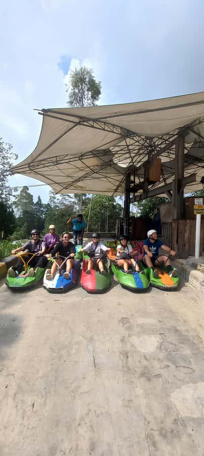 Volcano, Hot Spring, Mud Bath & Tea plantation all included - Rengganis Ciwidey: suspension bridge, cable car basket, then hot springs and mud