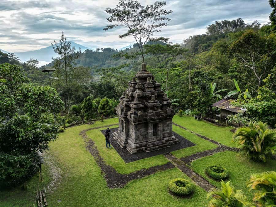 Yogyakarta :selogriyo temple, rice field trek& nepalvan java - Nepalvan Java hill: vegetable plantations and village life by car