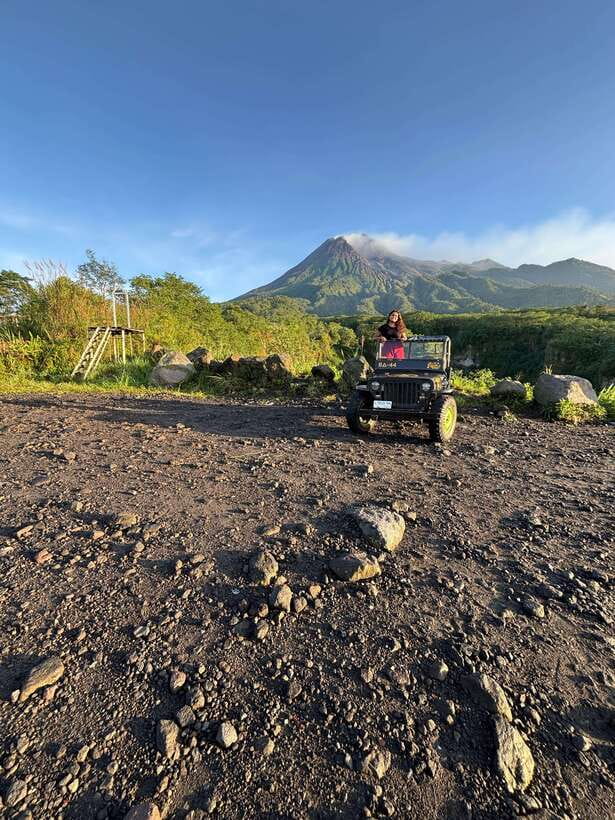 Yogyakarta:Mount Merapi volcano Jeep safari Guided Tour - 2010 eruption evidence you can see: lava-avalanche rocks